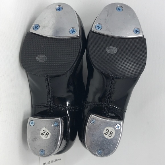 WUIWUIYU Lace Up Tap Dancing Shoes, Unisex Kid's Size 12(B)28  - Black - Picture 7 of 10